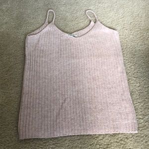 Pink knit tank top